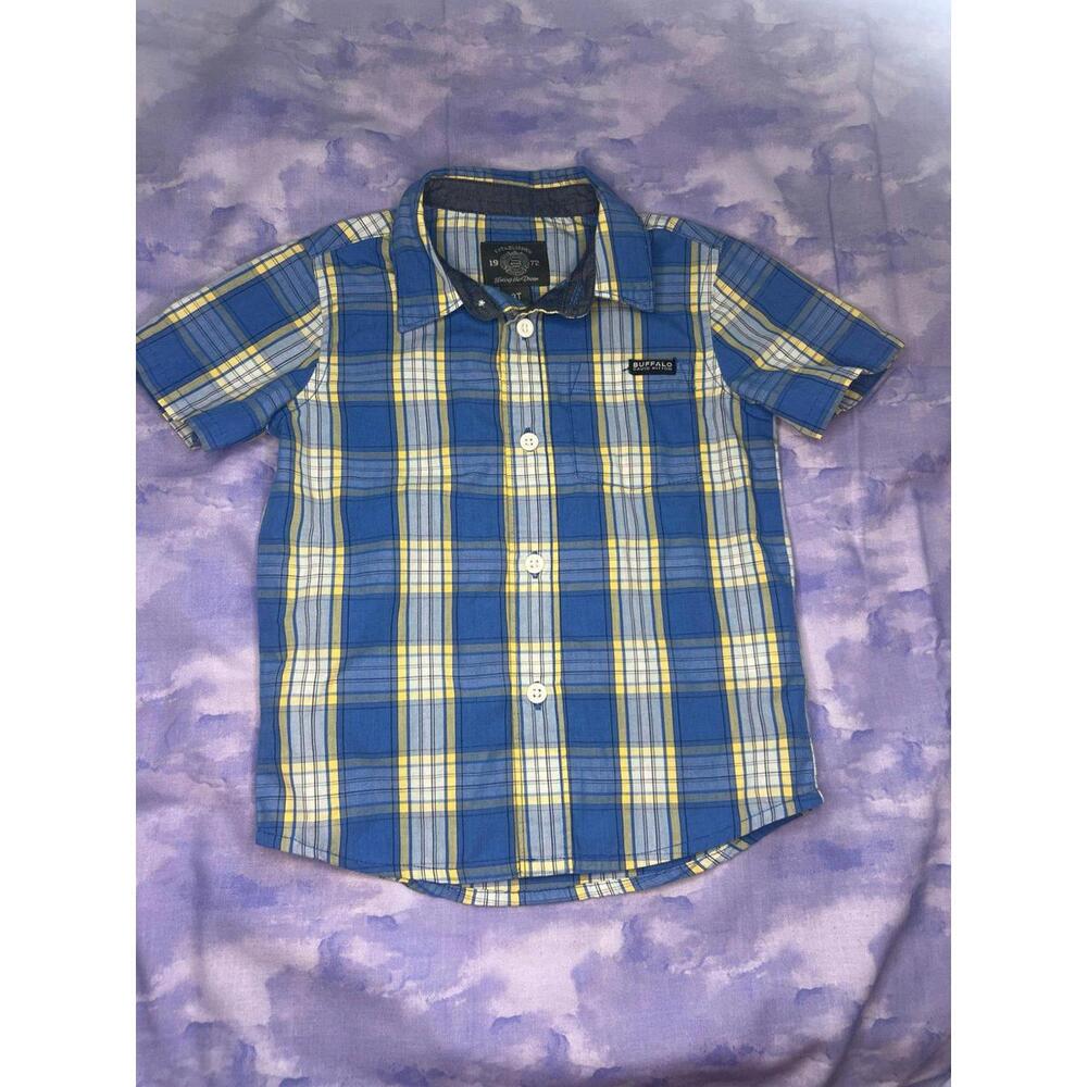 Buffalo‎ David Bitton NWOT Boy's Button Up Short Sleeve Check Plaid Shirt 3T